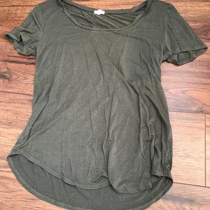 Garage army green scoop neck tee